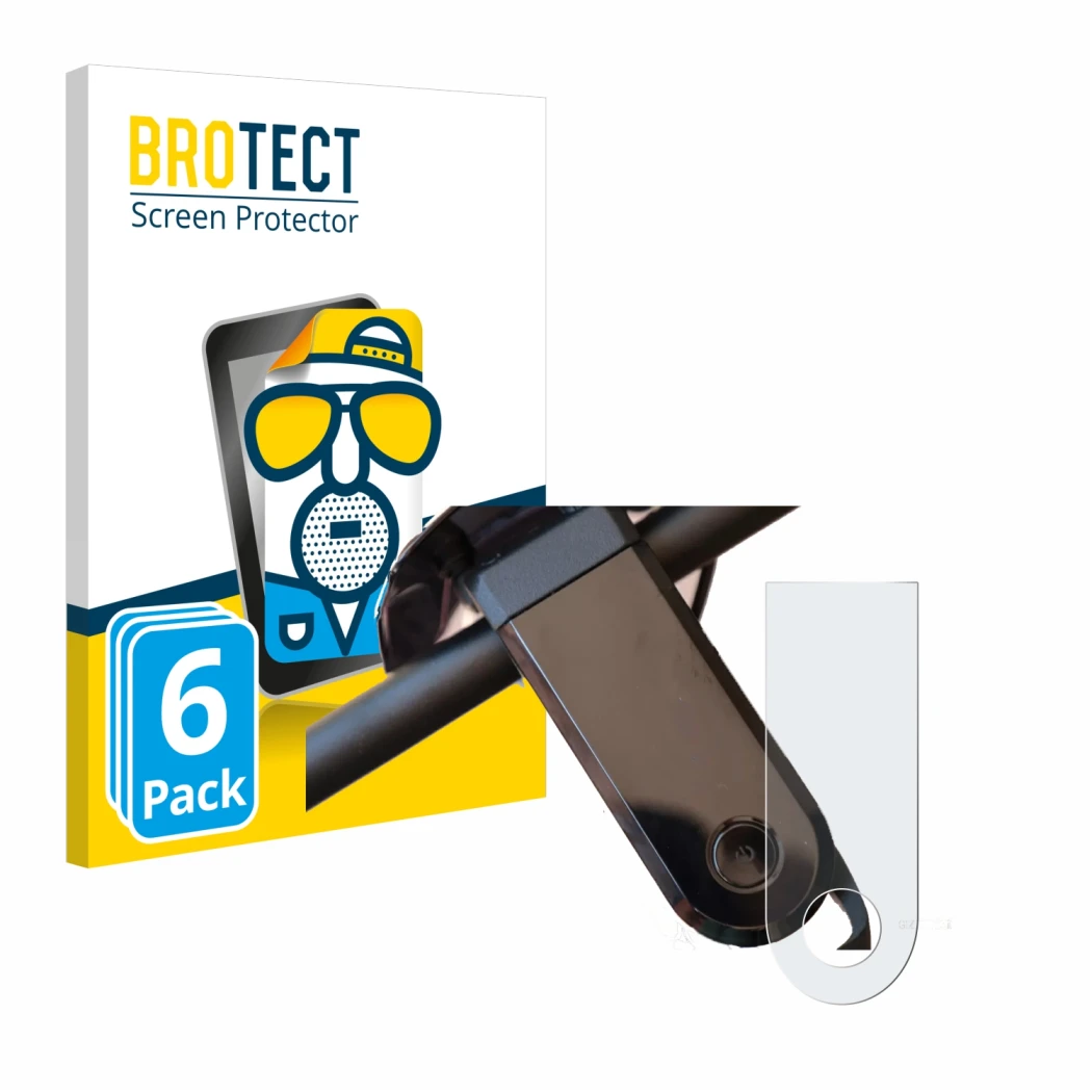 Front side of a product packaging with the brand logo BROTECT. Next to it is the device NIU KQi3 Max shown with the correspond