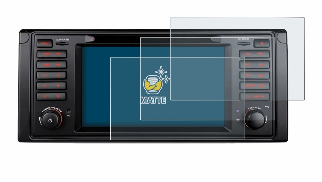 Image of the device Xtrons IQ7039B with a wide variety of screen protectors.