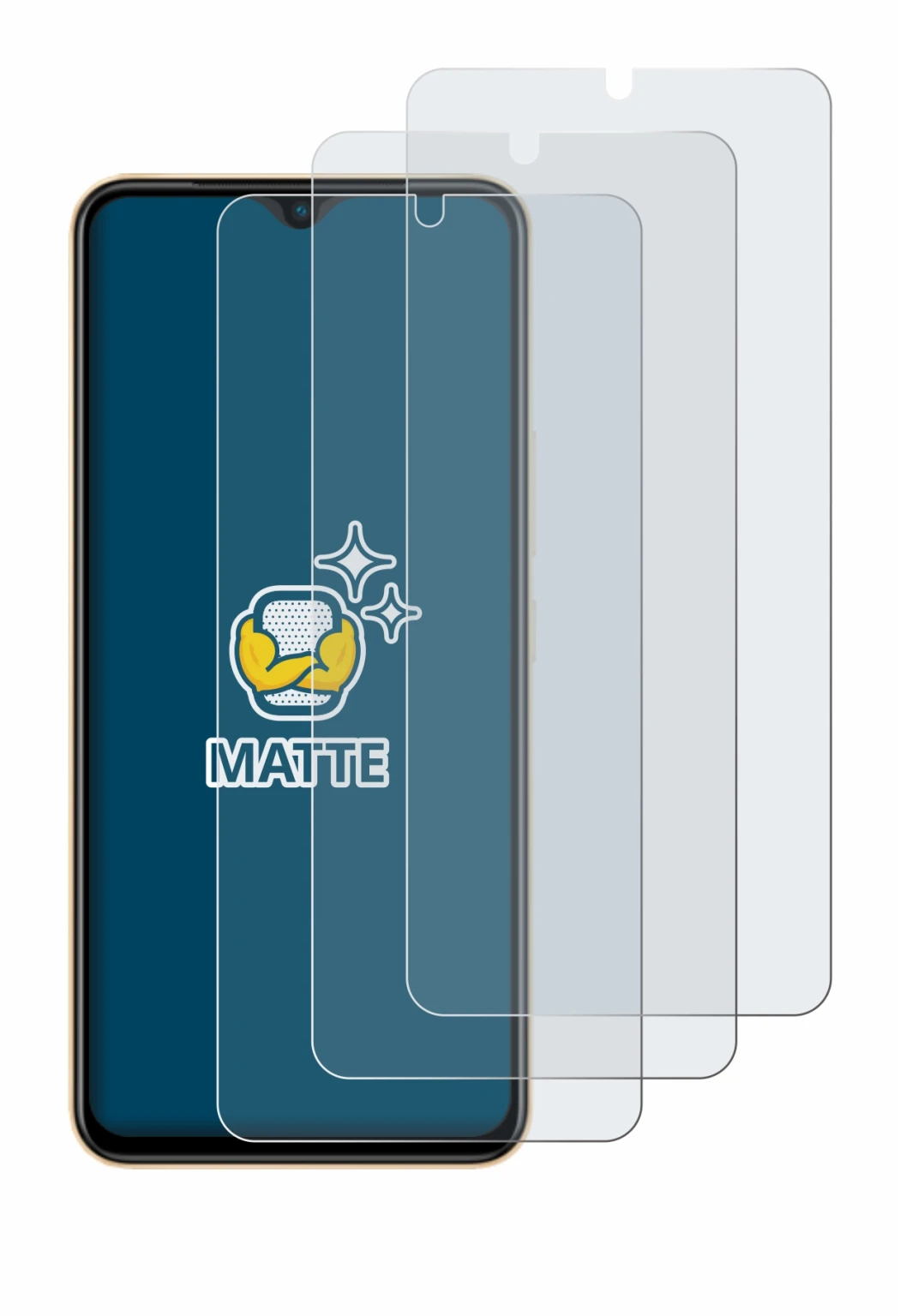 Image of the device Vivo X80 Lite with a wide variety of screen protectors.