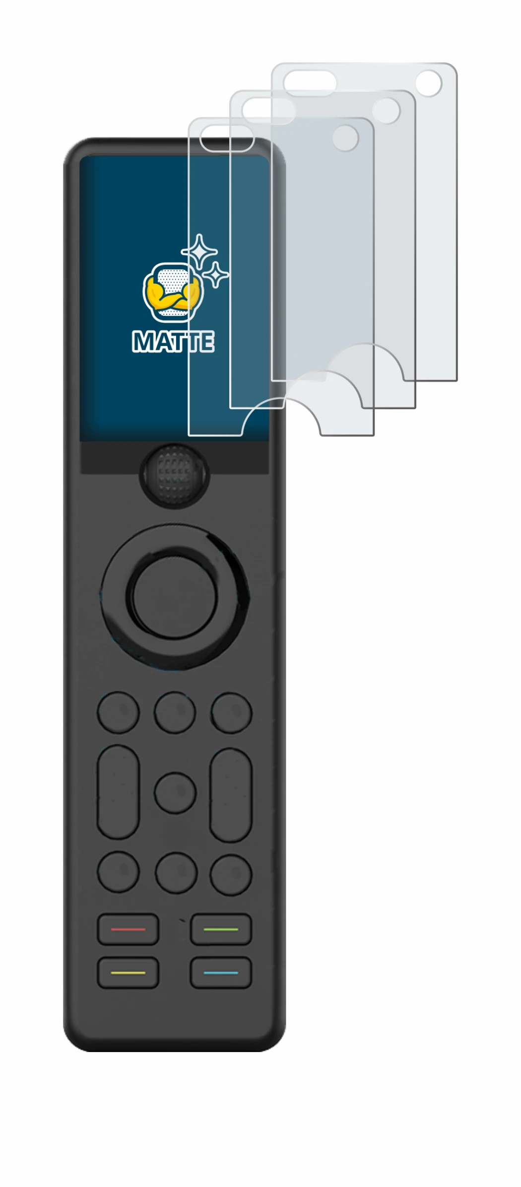 Image of the device Sofabaton X1 with a wide variety of screen protectors.