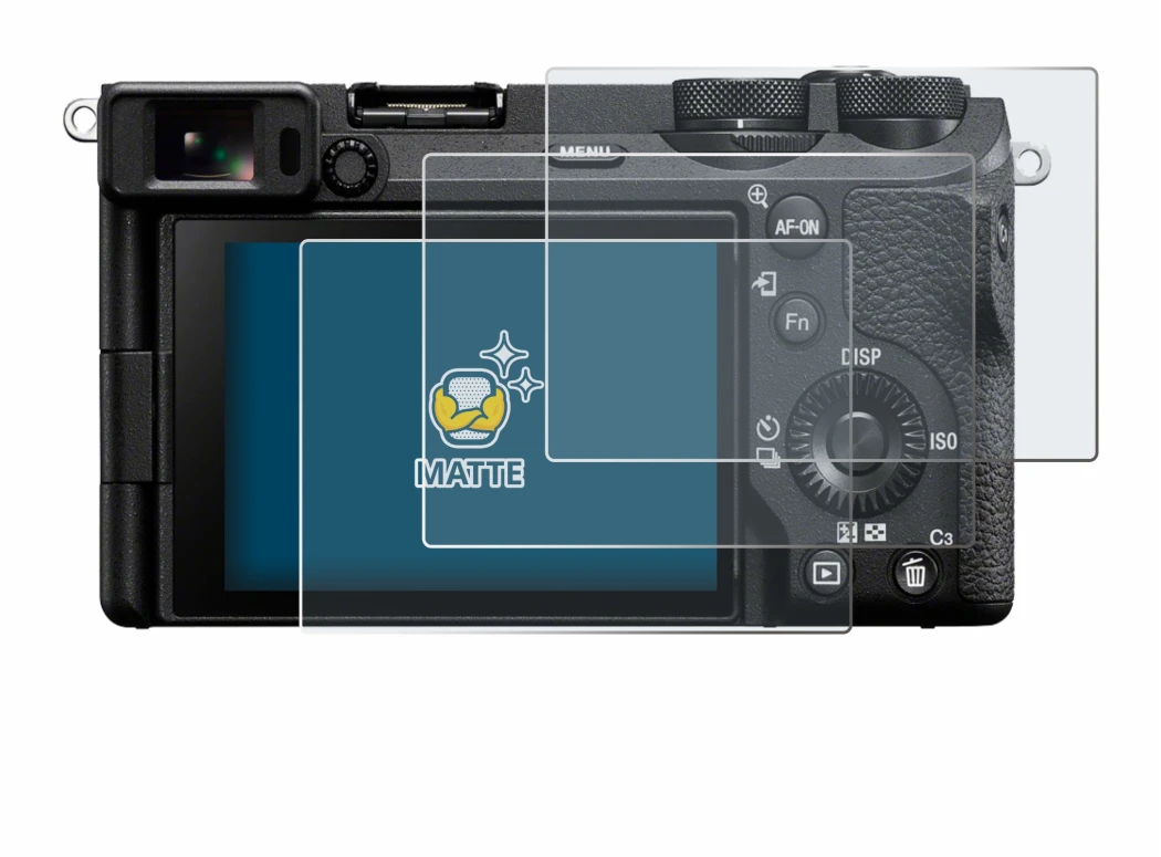 Image of the device Sony Alpha 6700 with a wide variety of screen protectors.