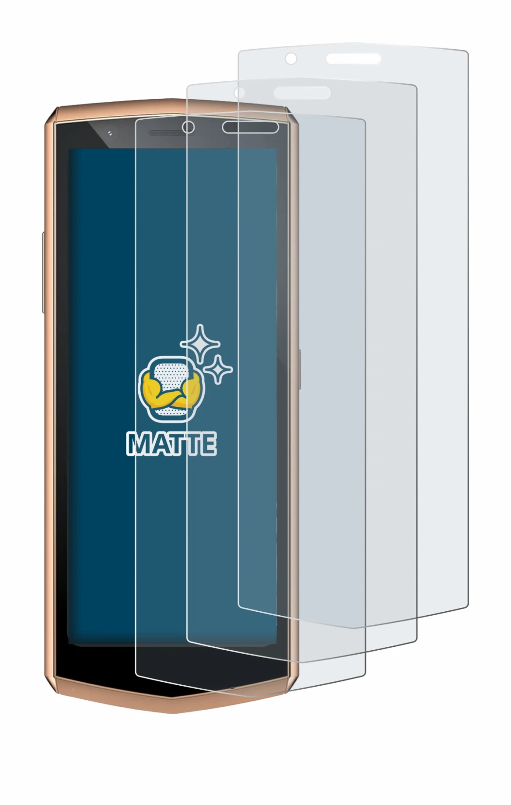 Image of the device Cubot Pocket 3 with a wide variety of screen protectors.