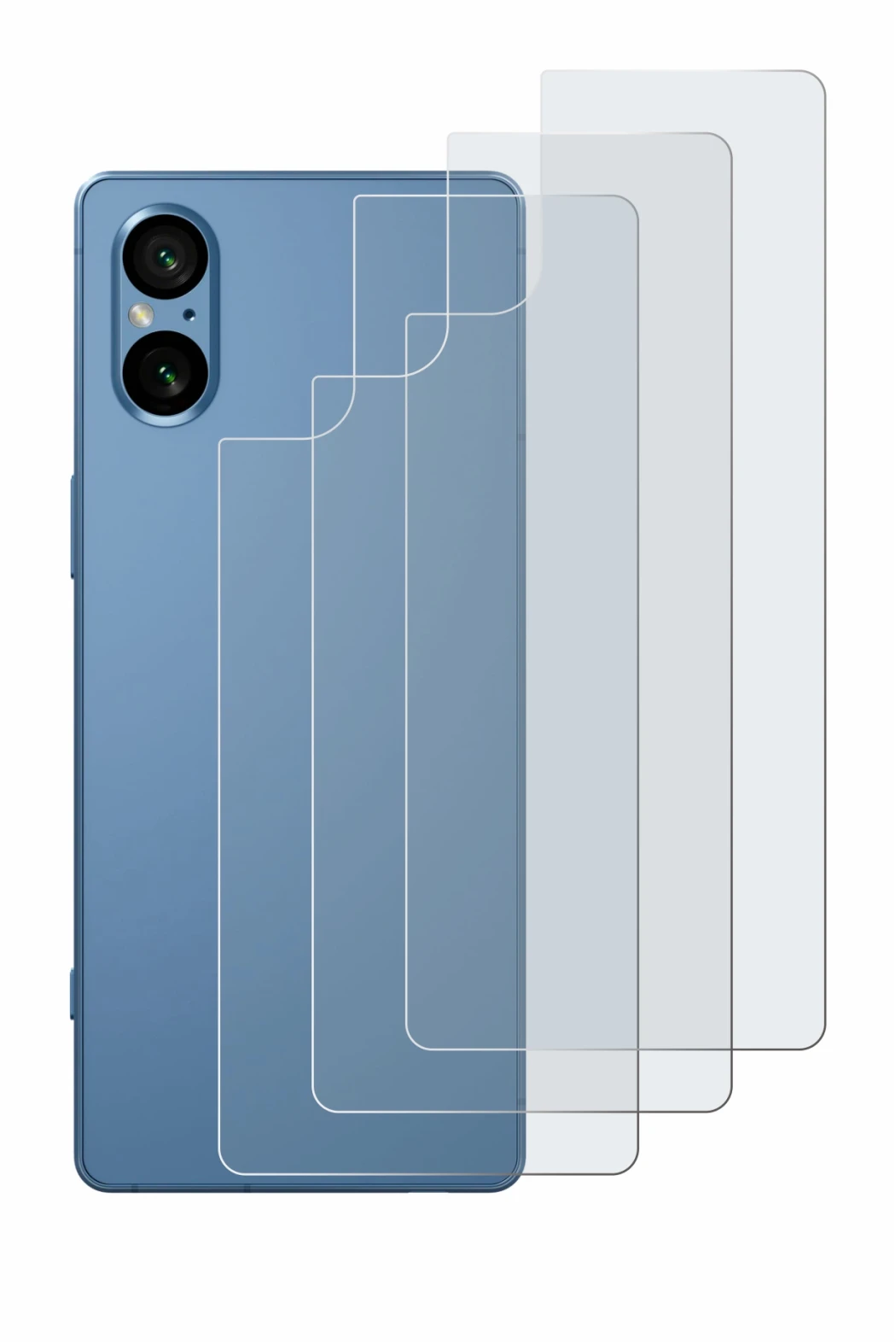 Image of the device Sony Xperia 5 V (Back) with a wide variety of screen protectors.