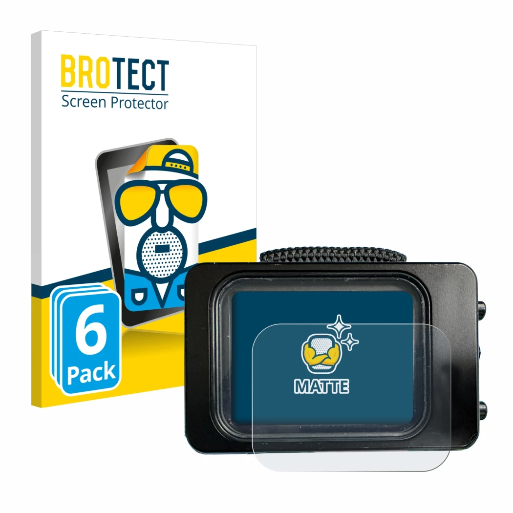 Front side of a product packaging with the brand logo BROTECT. Next to it is the device Divesoft Freedom dive computer shown w