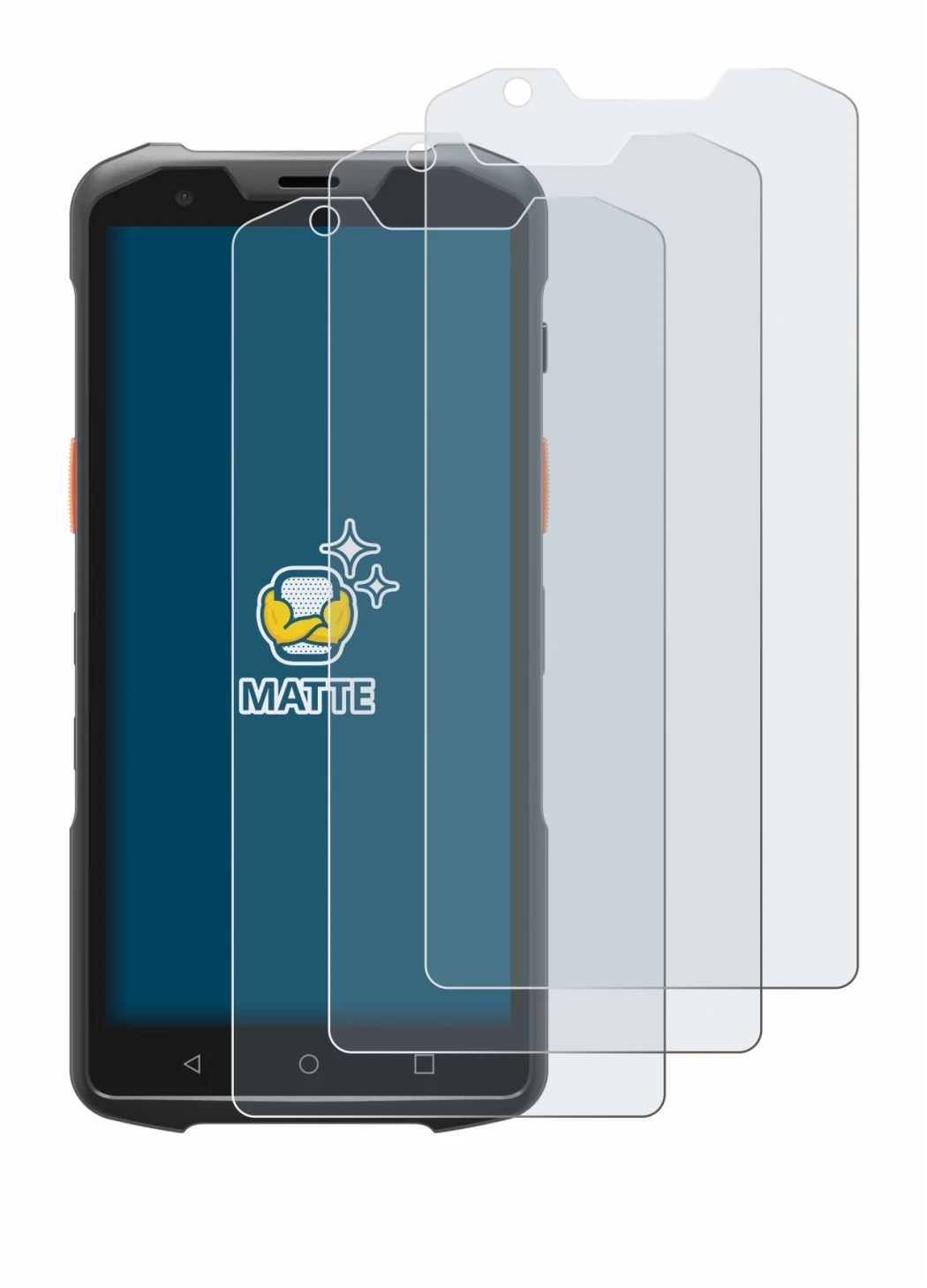 Image of the device Sunmi L2s Pro with a wide variety of screen protectors.