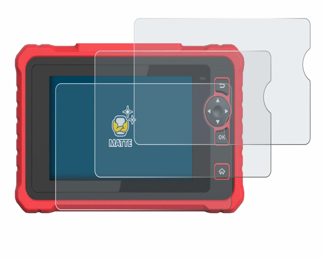 Image of the device Launch CRP 359 with a wide variety of screen protectors.