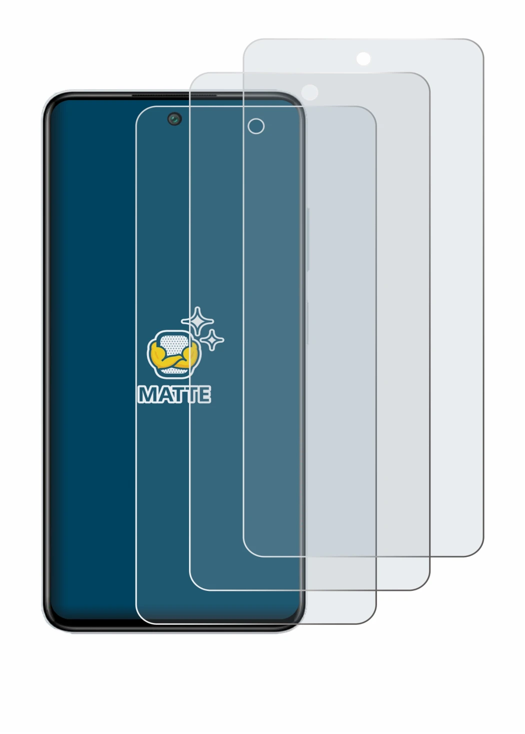 Image of the device Infinix Smart 8 with a wide variety of screen protectors.