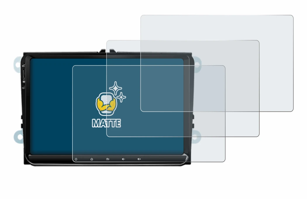 Image of the device Eonon 53 SE with a wide variety of screen protectors.