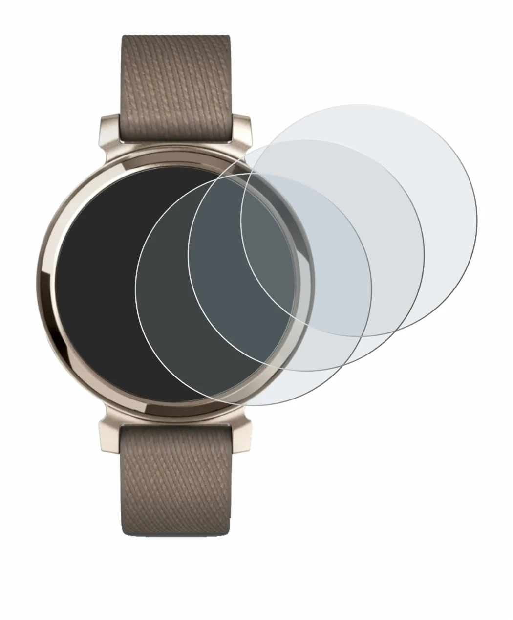 Image of the device Garmin Lily 2 with a wide variety of screen protectors.