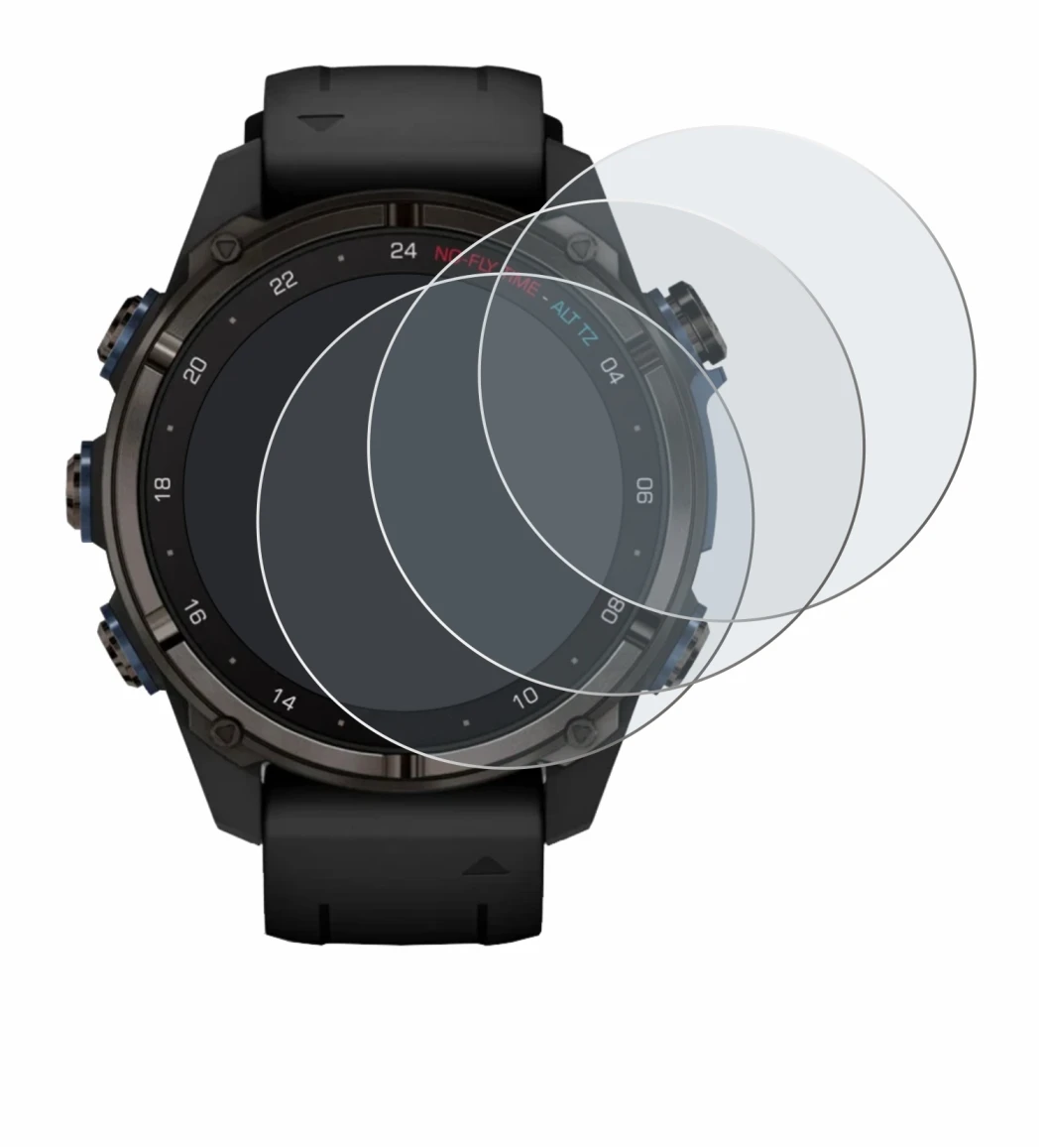 Image of the device Garmin Descent Mk3i (43 mm) with a wide variety of screen protectors.
