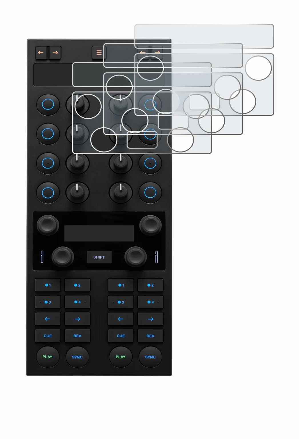 Image of the device Native Instruments Traktor Kontrol X1 MK3 with a wide variety of screen protectors.