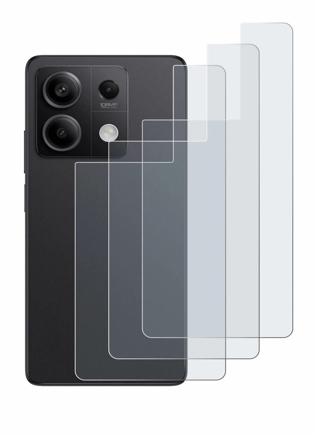 Image of the device Xiaomi Redmi Note 13 Pro 5G (Back) with a wide variety of screen protectors.