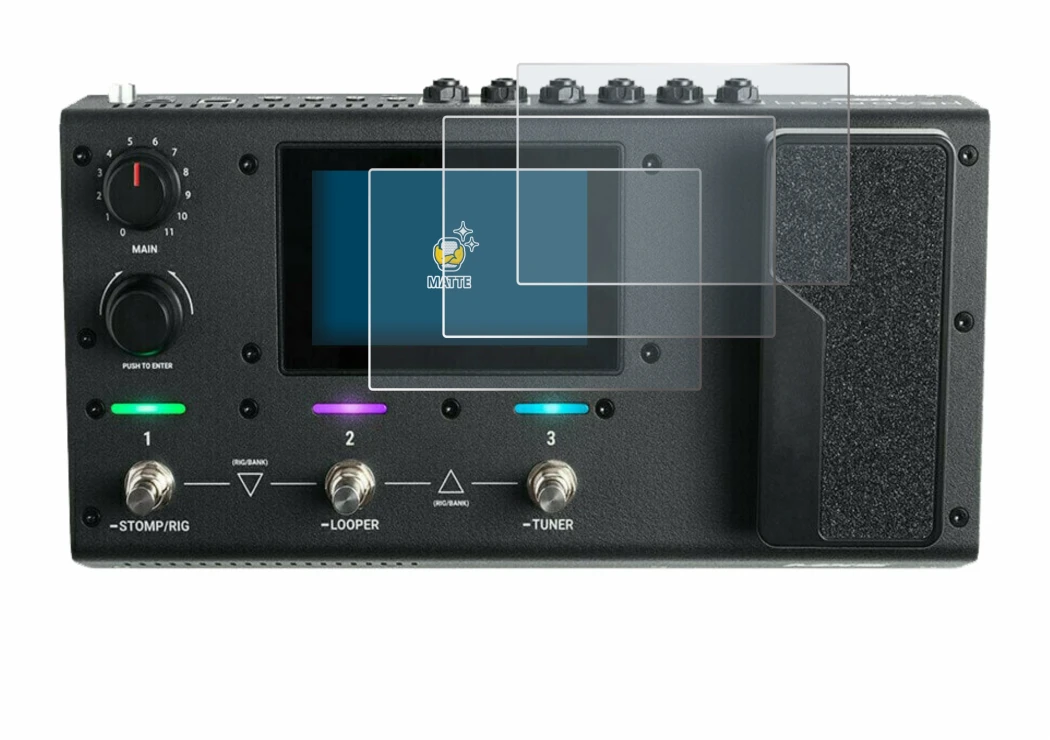 Image of the device Headrush MX5 with a wide variety of screen protectors.