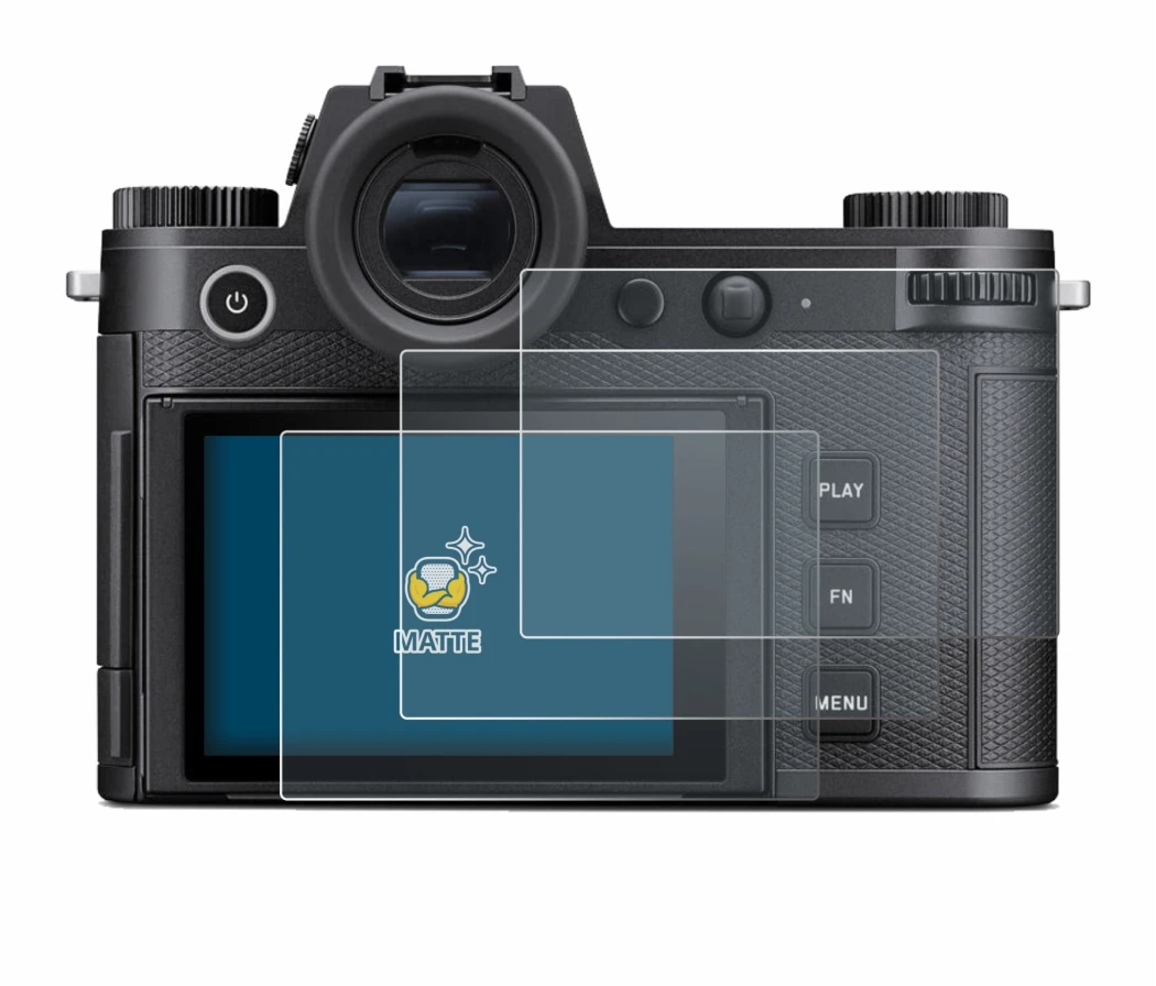 Image of the device Leica SL3 with a wide variety of screen protectors.