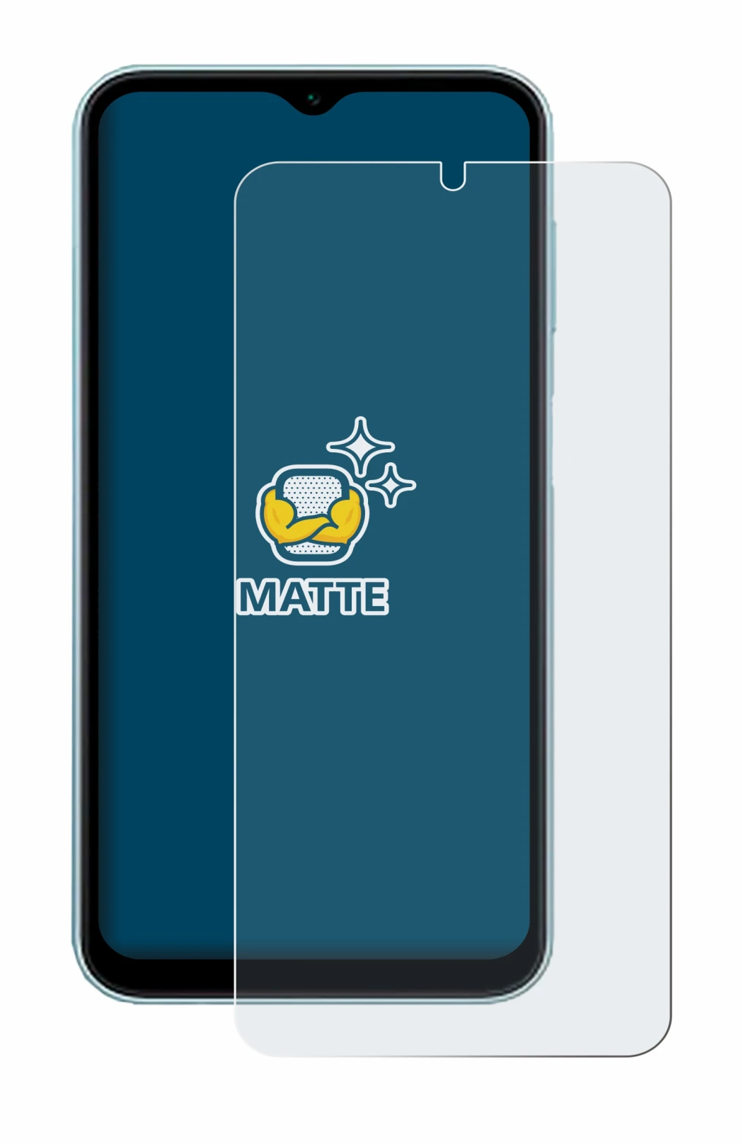 Image of the device Samsung Galaxy M15 with a wide variety of screen protectors.