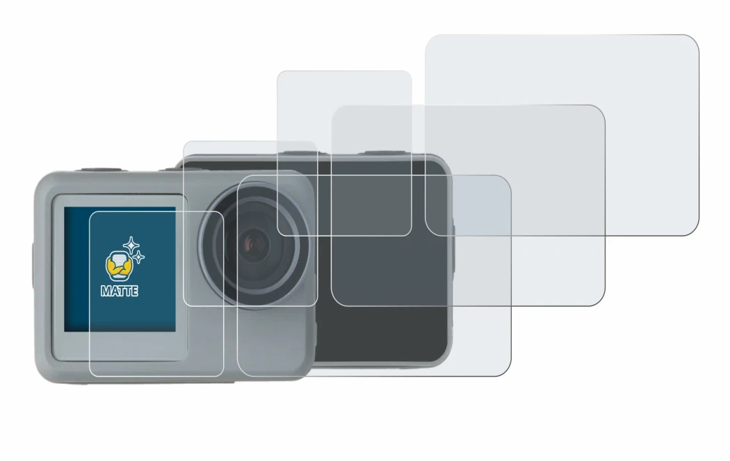 Image of the device Rollei Actioncam 9s Plus with a wide variety of screen protectors.