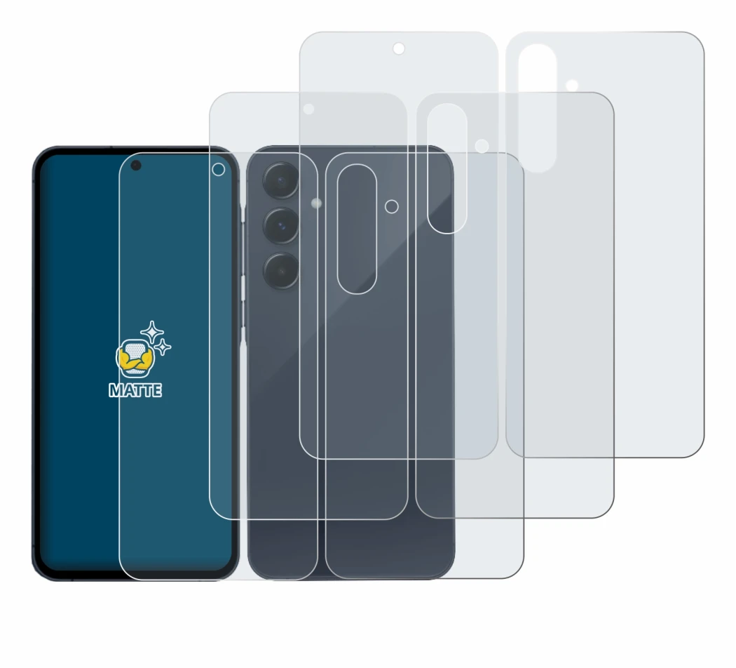 Image of the device Samsung Galaxy A35 5G (Front+Back) with a wide variety of screen protectors.