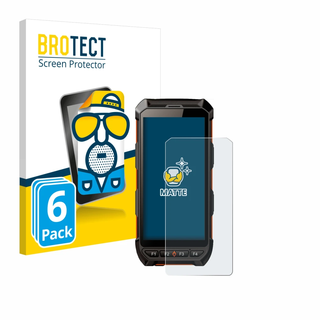 Front side of a product packaging with the brand logo BROTECT. Next to it is the device iDTronic C9 RED shown with the corresp