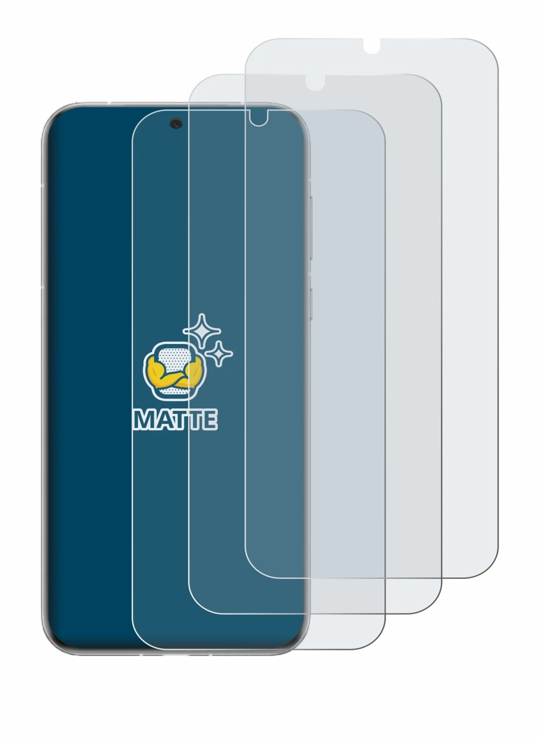 Image of the device Huawei Pura 70 Ultra with a wide variety of screen protectors.