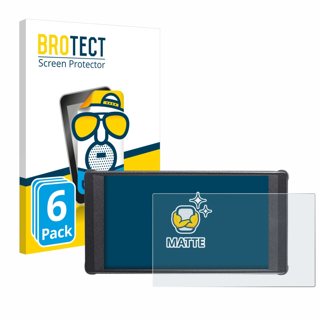 Front side of a product packaging with the brand logo BROTECT. Next to it is the device Portkeys PT6 shown with the correspond