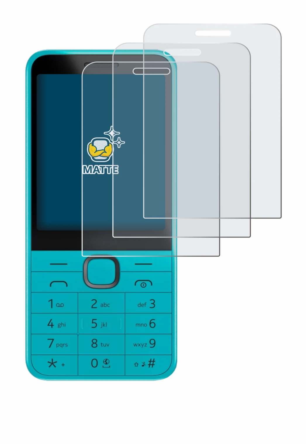 Image of the device Nokia 235 4G (2024) with a wide variety of screen protectors.