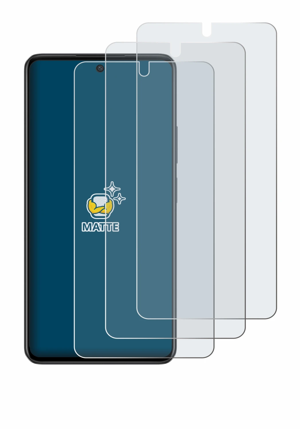 Image of the device Oppo A79 5G with a wide variety of screen protectors.