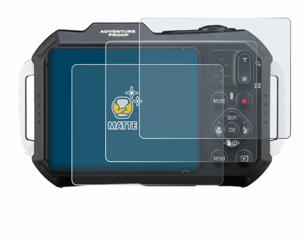 Image of the device Ricoh Pentax WG-1000 with a wide variety of screen protectors.