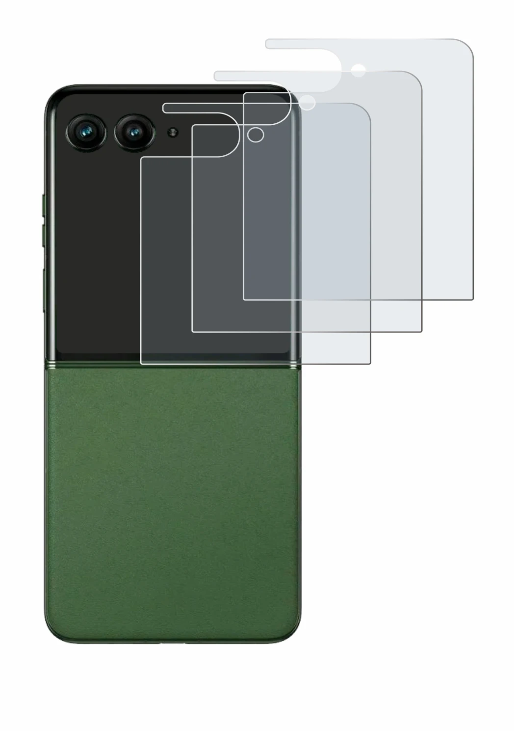 Image of the device Motorola Razr 50 Ultra (Back display) with a wide variety of screen protectors.