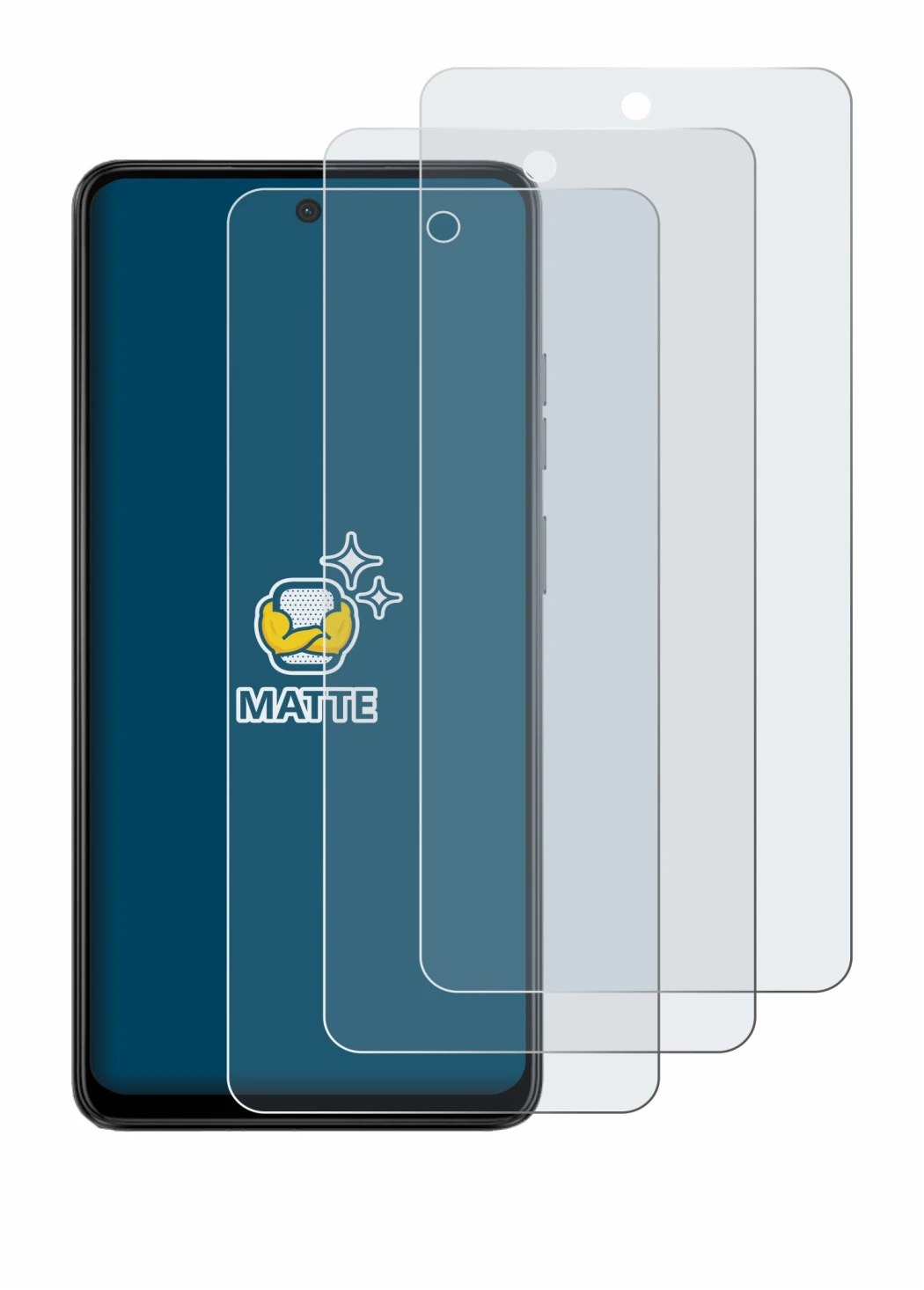 Image of the device Motorola Moto E14 with a wide variety of screen protectors.