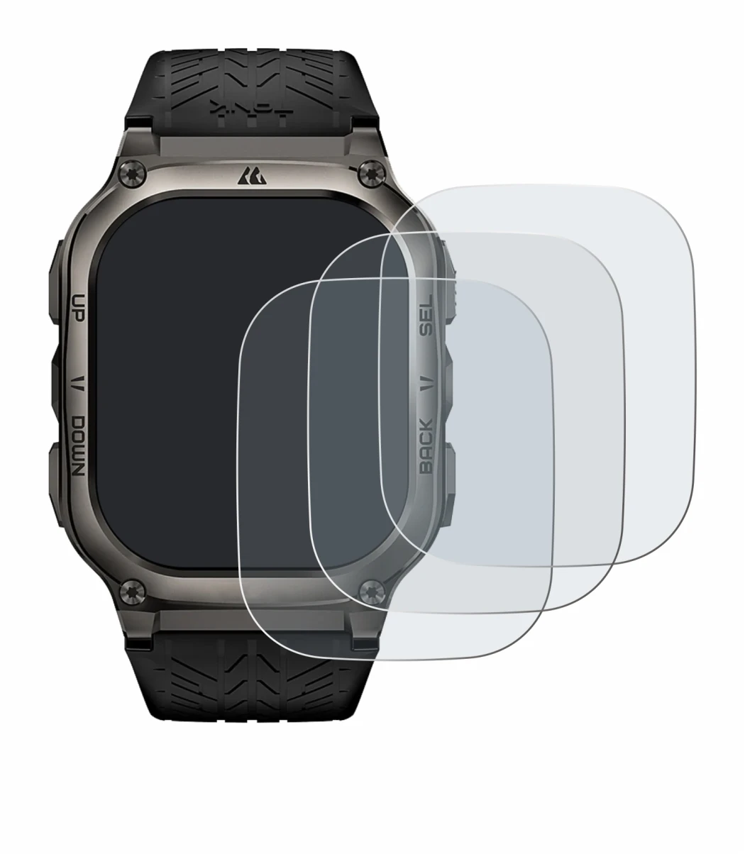 Image of the device Kospet Tank M3 with a wide variety of screen protectors.