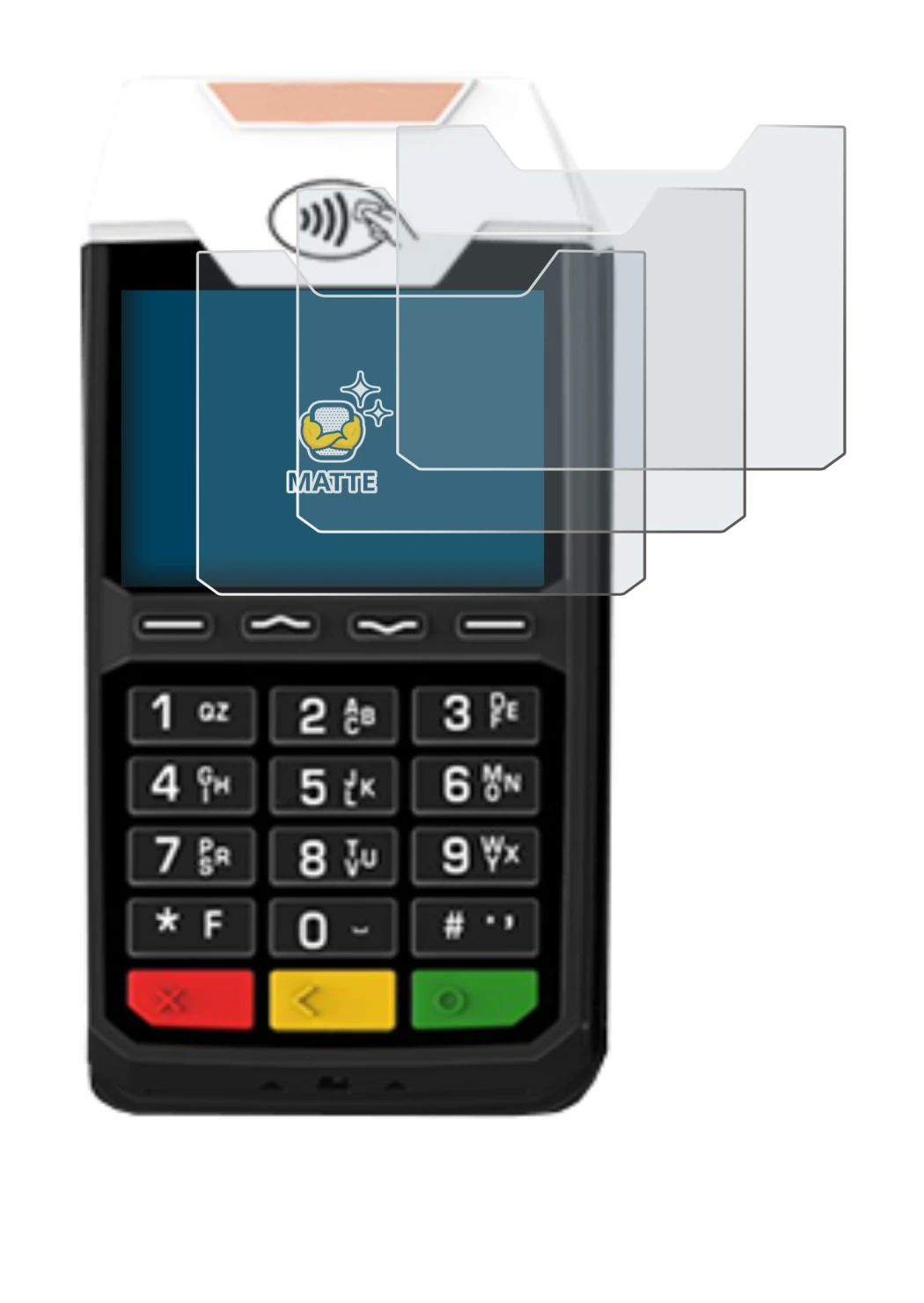 Image of the device ingenico Tetra Lane/3600 with a wide variety of screen protectors.