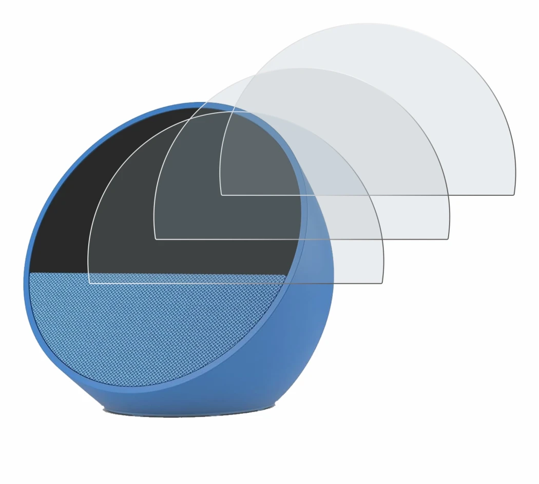 Image of the device Amazon Echo Spot 2024 with a wide variety of screen protectors.