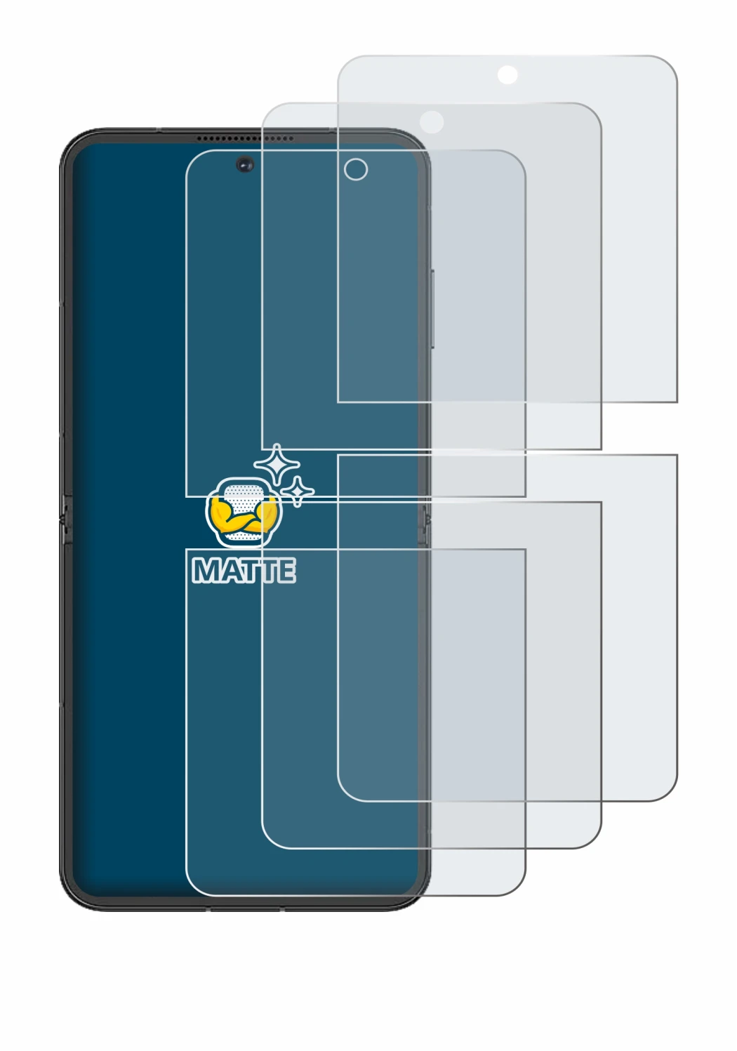 Image of the device Nubia Flip 5G with a wide variety of screen protectors.