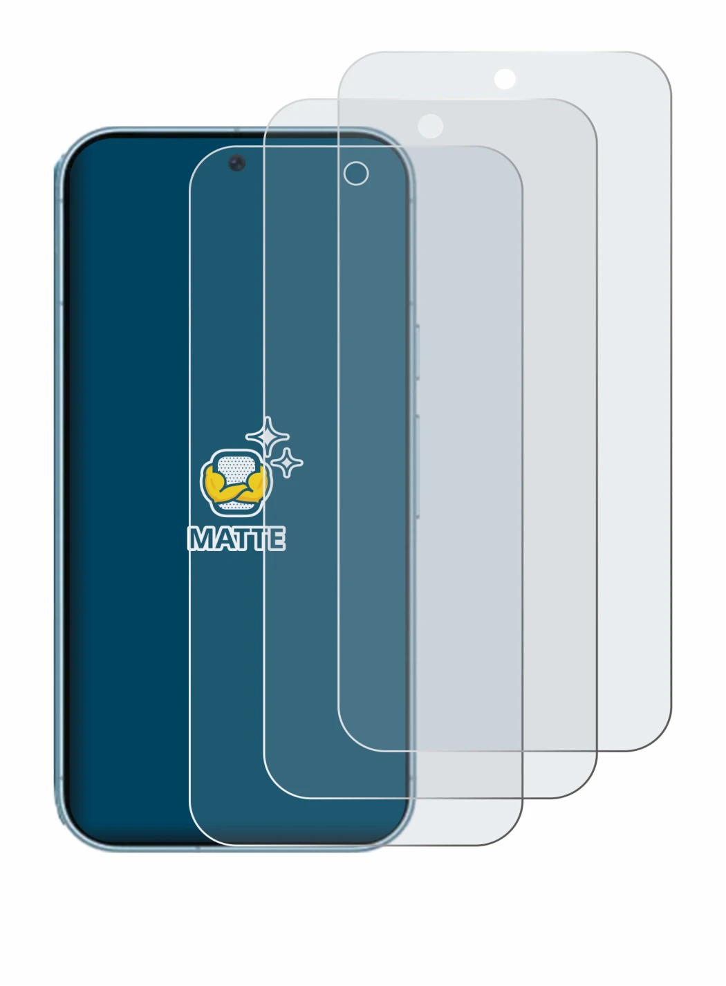 Image of the device Google Pixel 9 Pro XL with a wide variety of screen protectors.