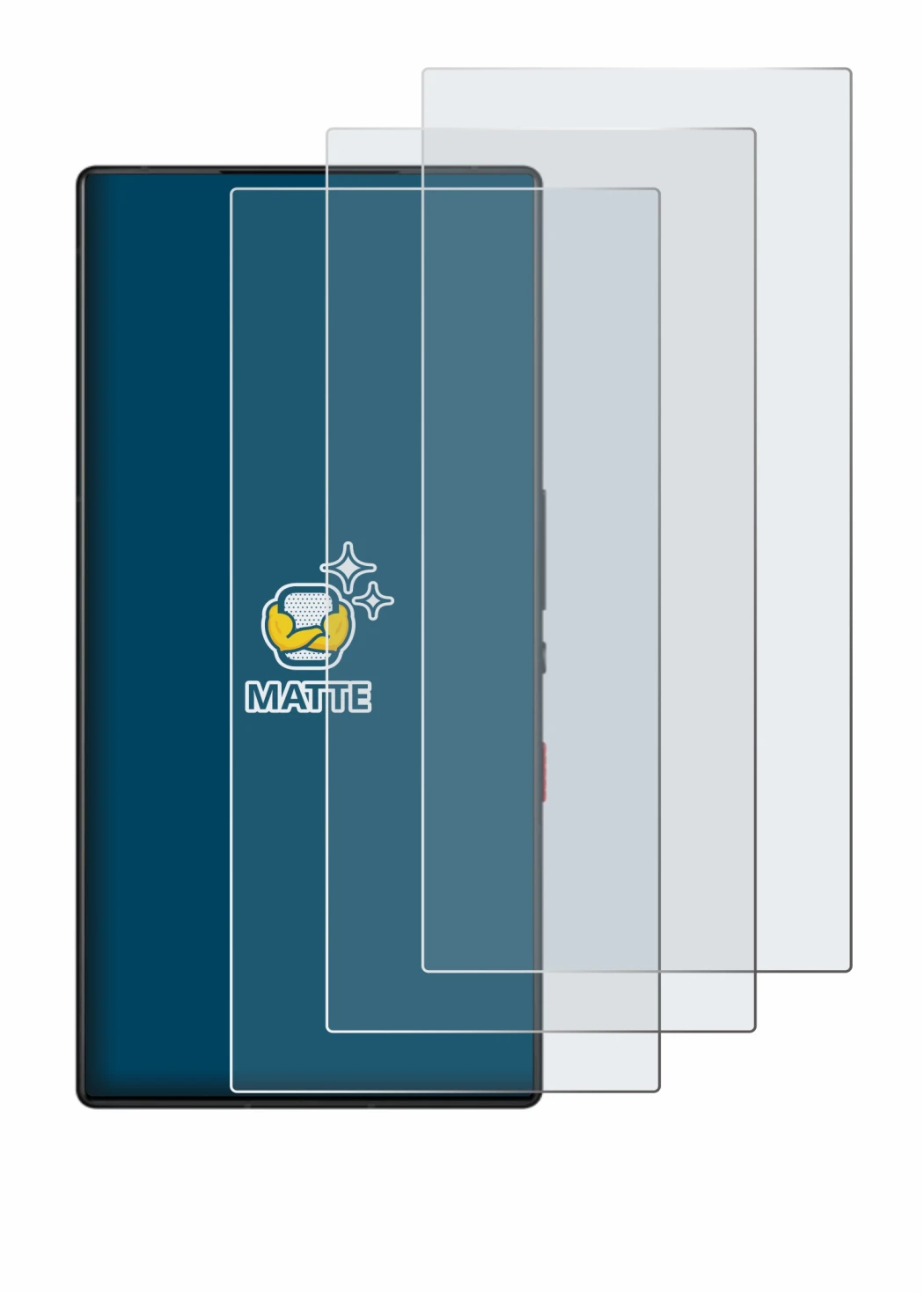 Image of the device ZTE Nubia Red Magic 9S Pro with a wide variety of screen protectors.