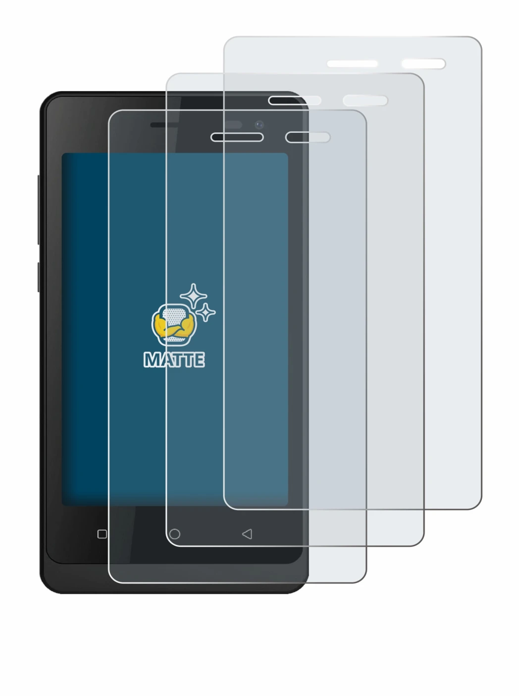 Image of the device Logicom Wave 2 with a wide variety of screen protectors.