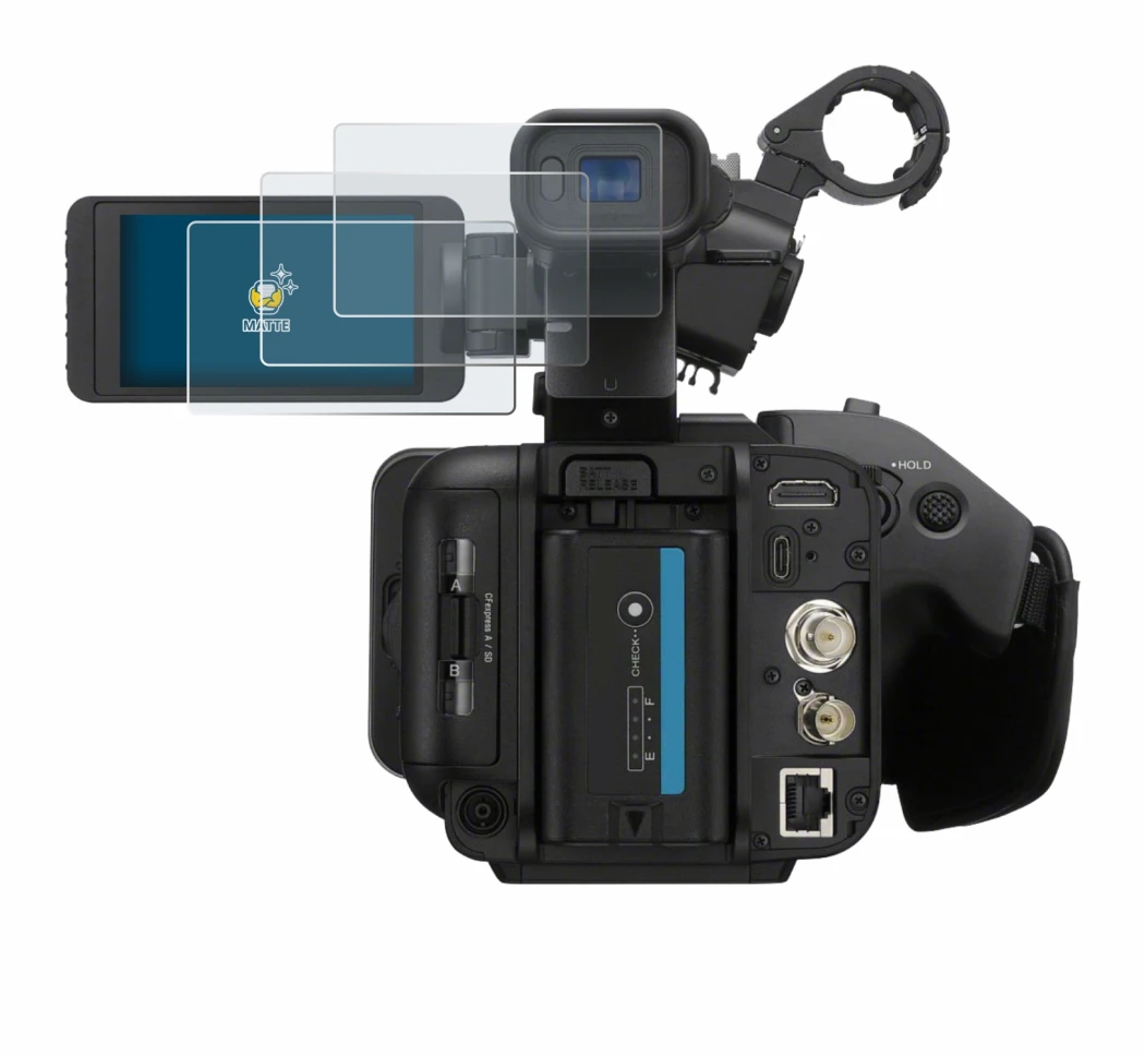 Image of the device Sony PXW-Z200 with a wide variety of screen protectors.