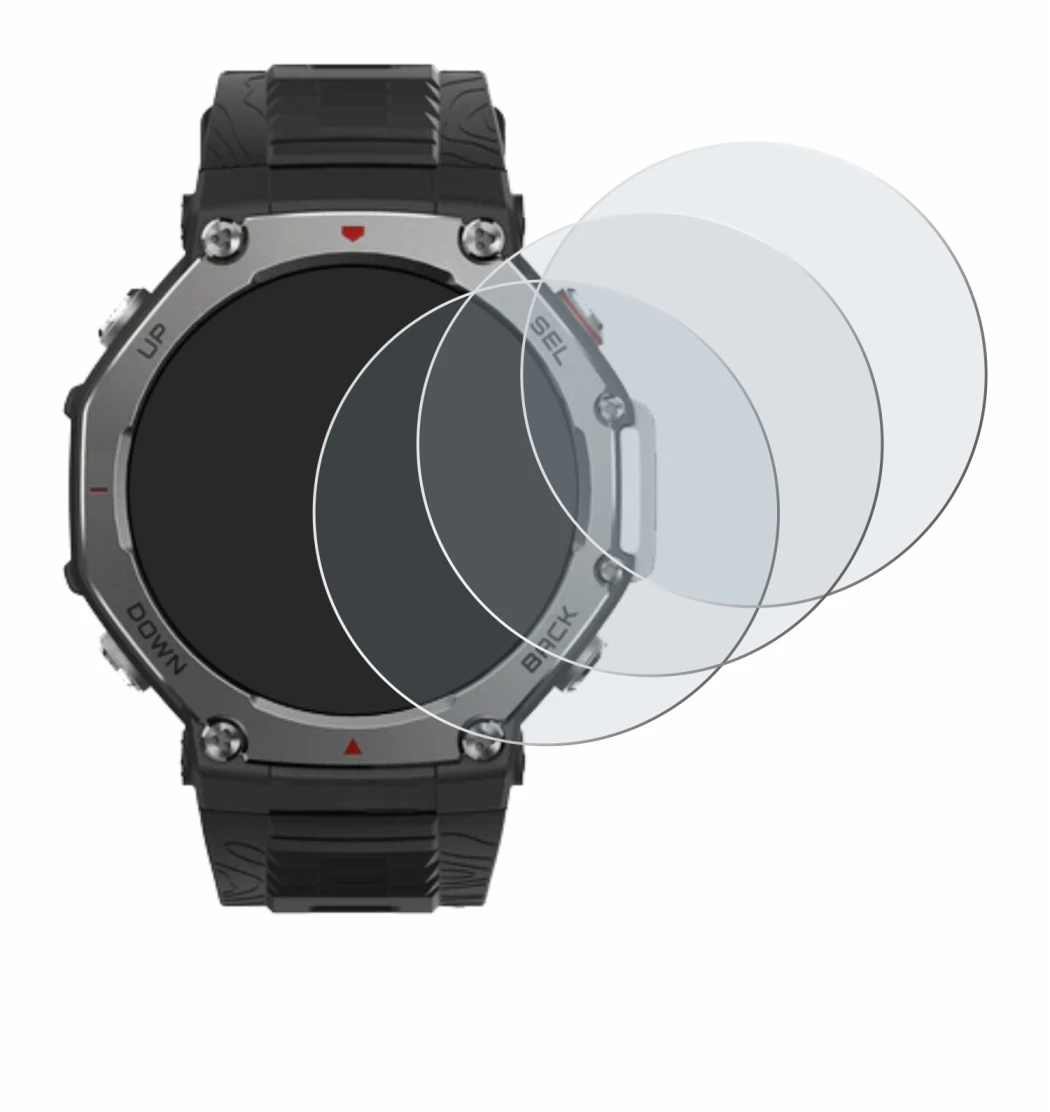 Image of the device Huami Amazfit T-Rex 3 with a wide variety of screen protectors.