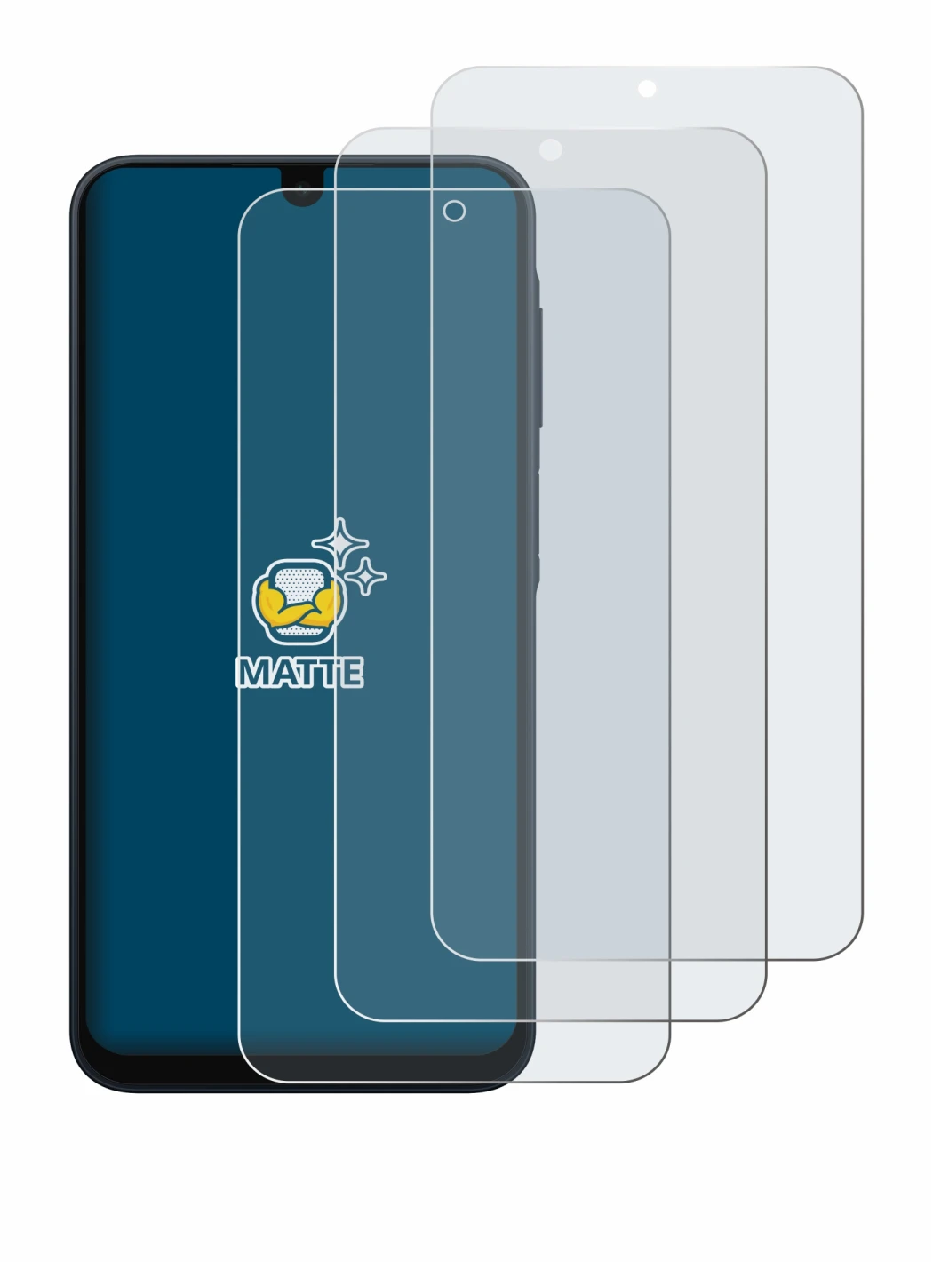 Image of the device Samsung Galaxy A16 5G with a wide variety of screen protectors.