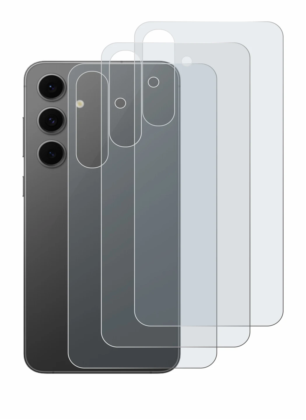 Image of the device Samsung Galaxy S24 FE (Back) with a wide variety of screen protectors.