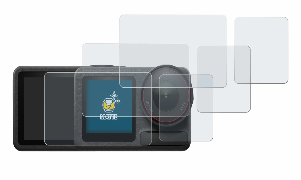 Image of the device DJI Osmo Action 5 Pro (case-friendly) with a wide variety of screen protectors.
