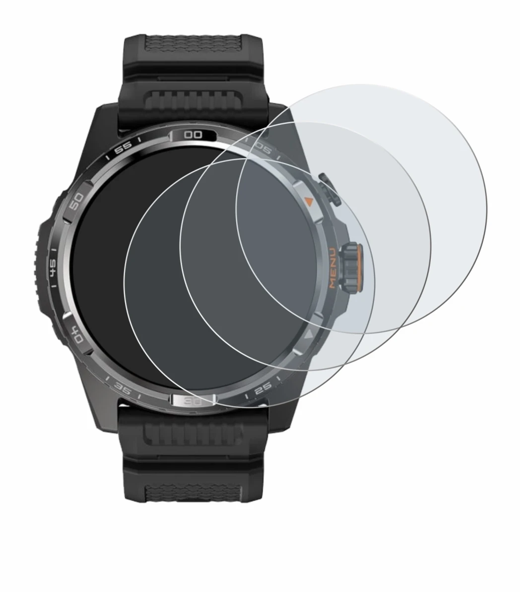 Image of the device Mobvoi Ticwatch Atlas with a wide variety of screen protectors.