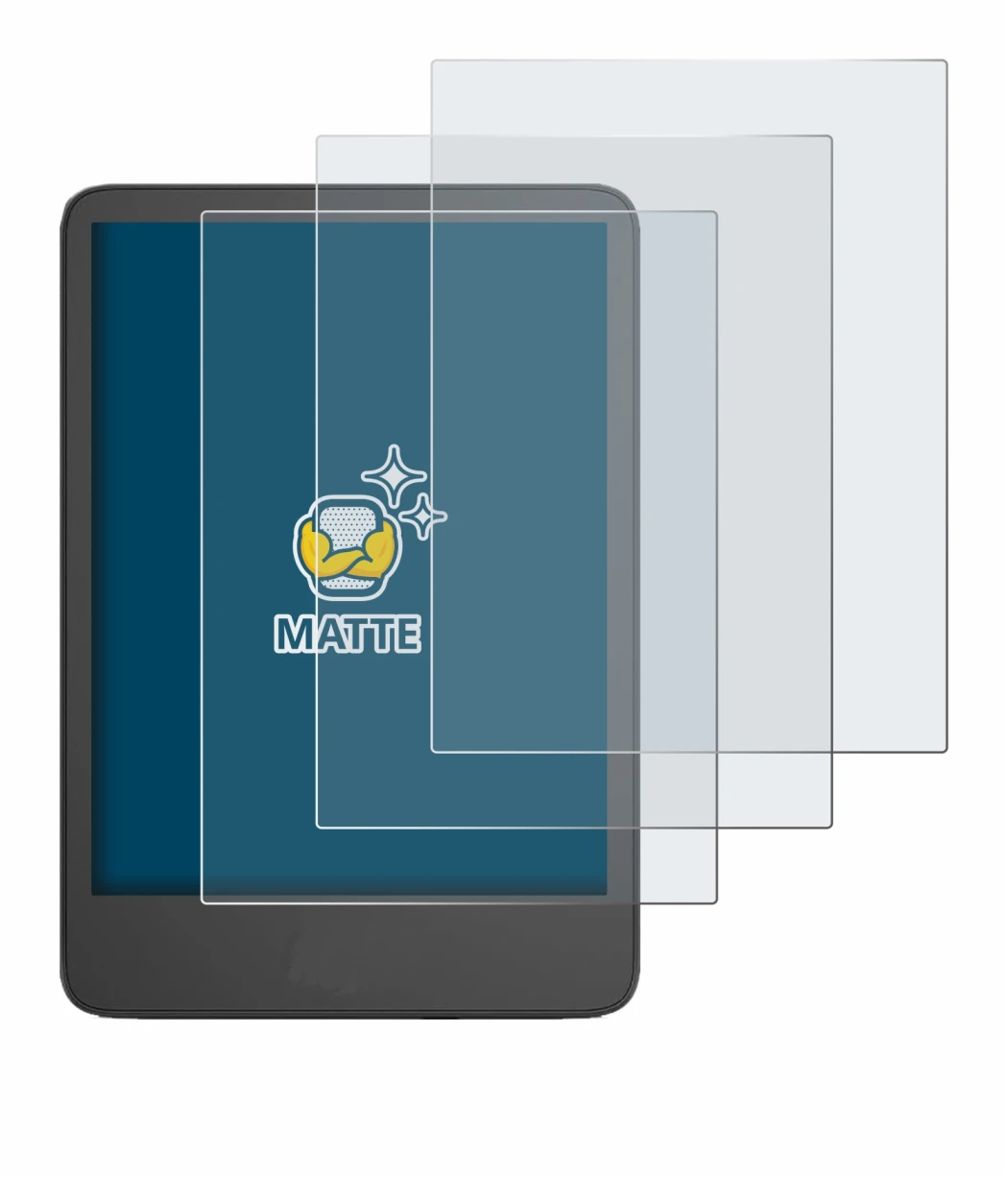 Image of the device Amazon Kindle 2024 with a wide variety of screen protectors.