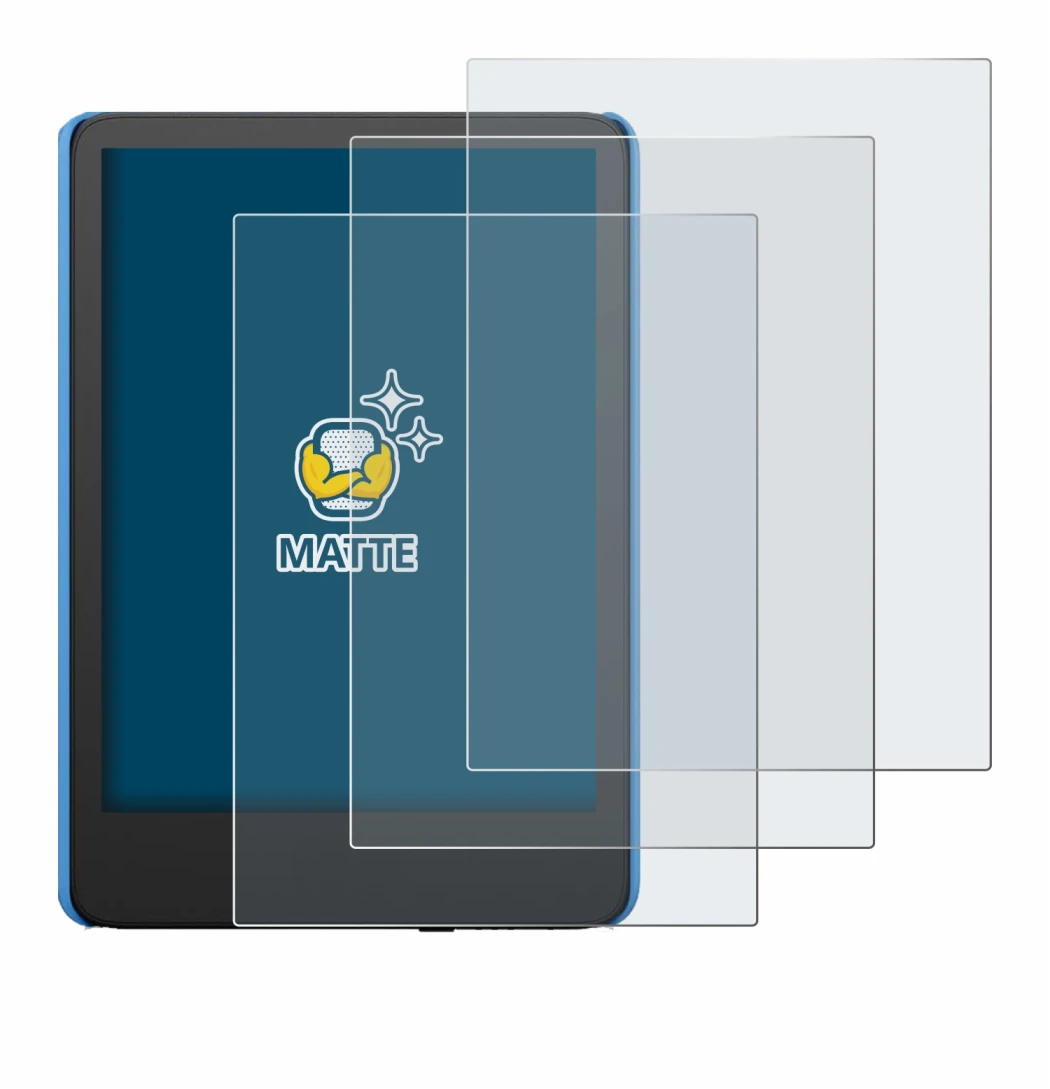 Image of the device Amazon Kindle Kids (2024) with a wide variety of screen protectors.