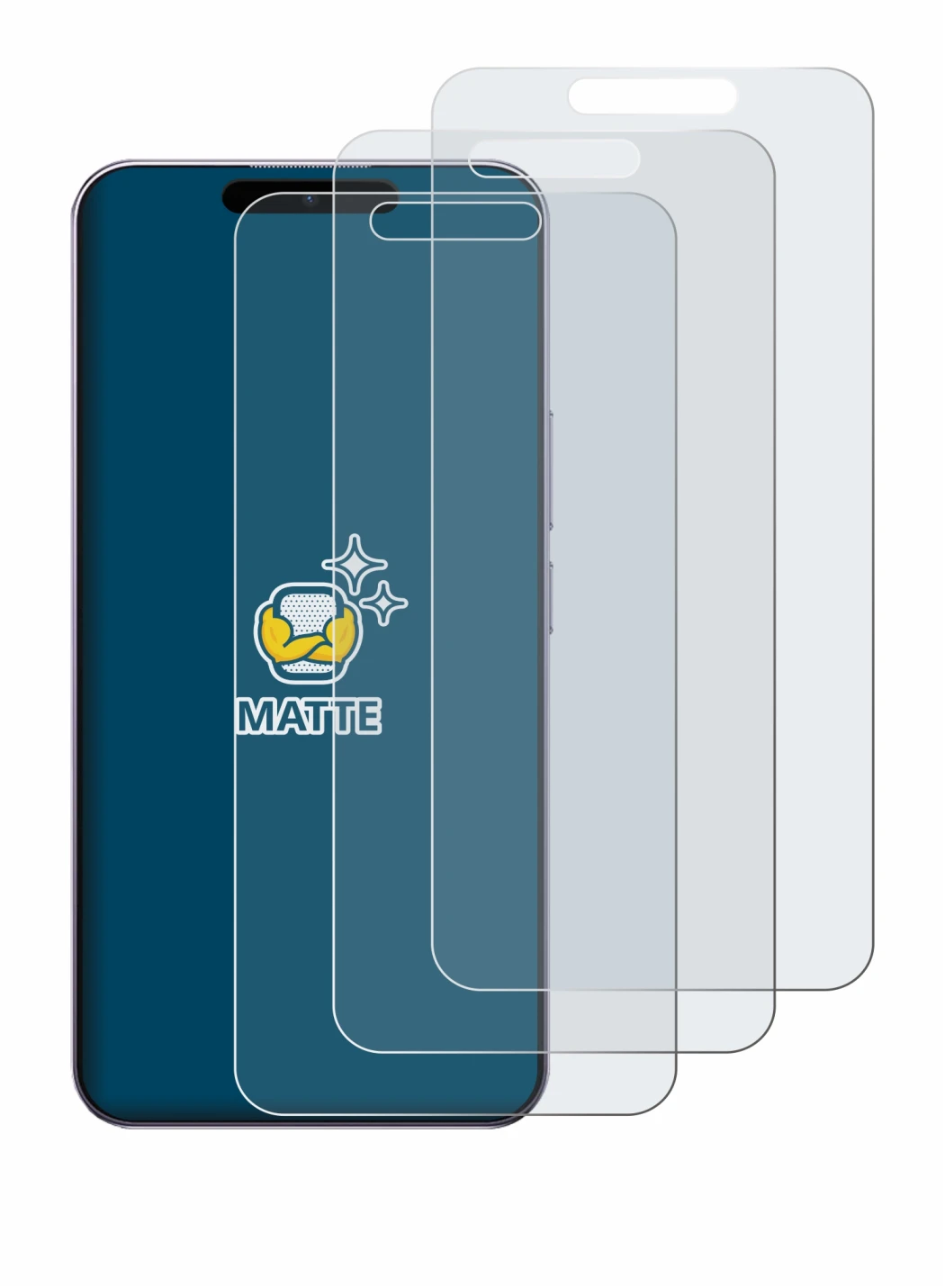 Image of the device Oukitel P1 with a wide variety of screen protectors.