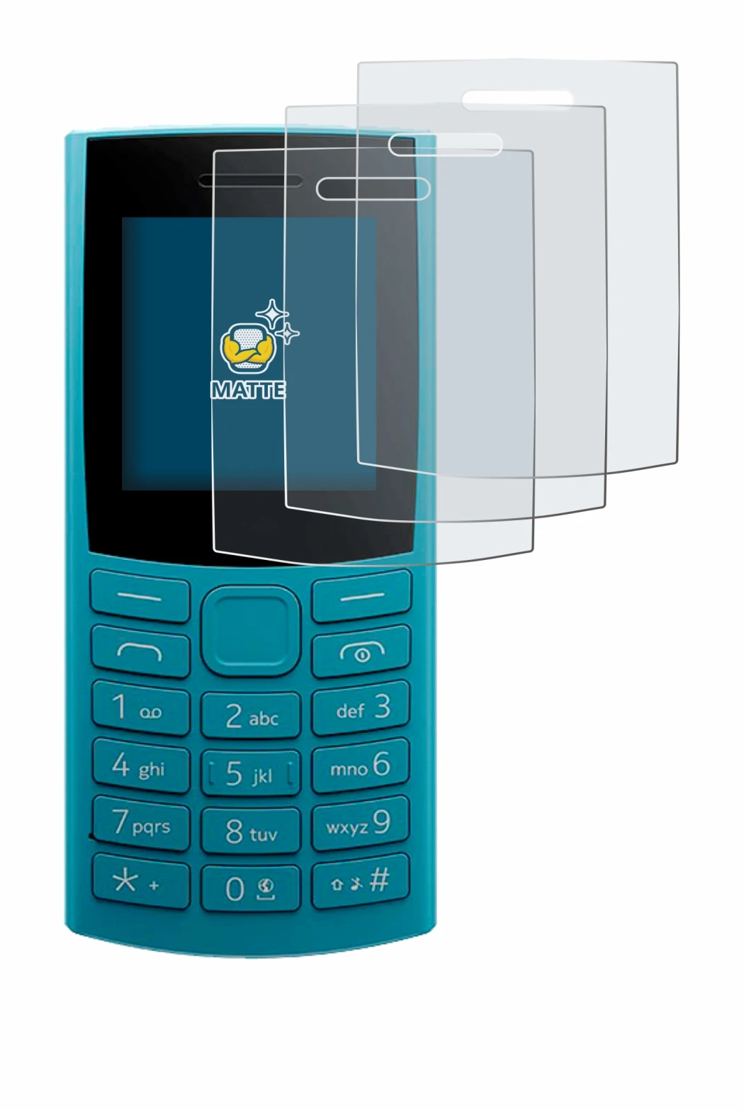 Image of the device Nokia 105 4G 2nd Edition with a wide variety of screen protectors.