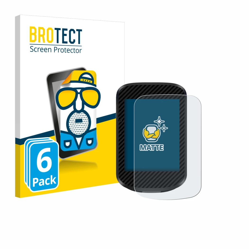 Front side of a product packaging with the brand logo BROTECT. Next to it is the device iGPSPORT BSC300T shown with the corres