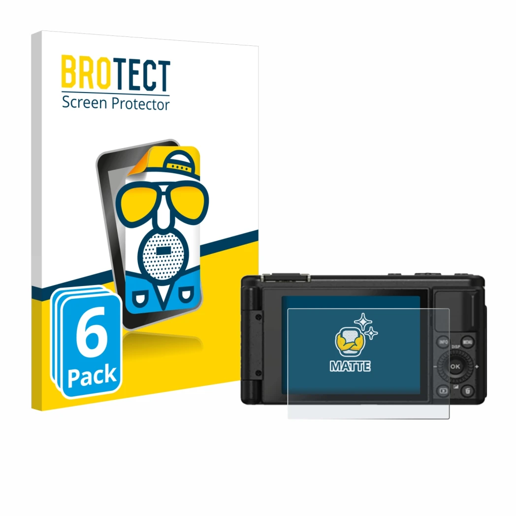 Front side of a product packaging with the brand logo BROTECT. Next to it is the device Yashica City 200 shown with the corres