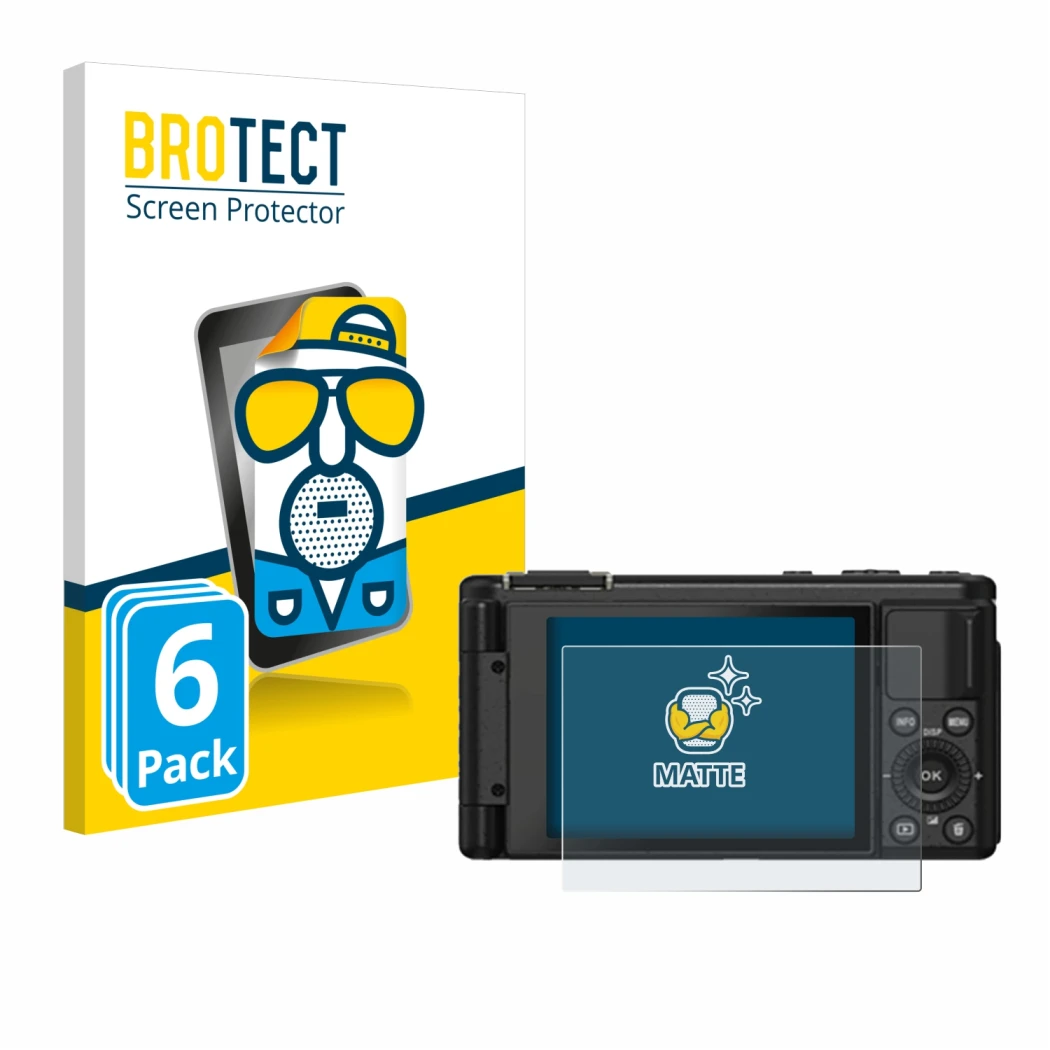 Front side of a product packaging with the brand logo BROTECT. Next to it is the device Yashica City 100 shown with the corres