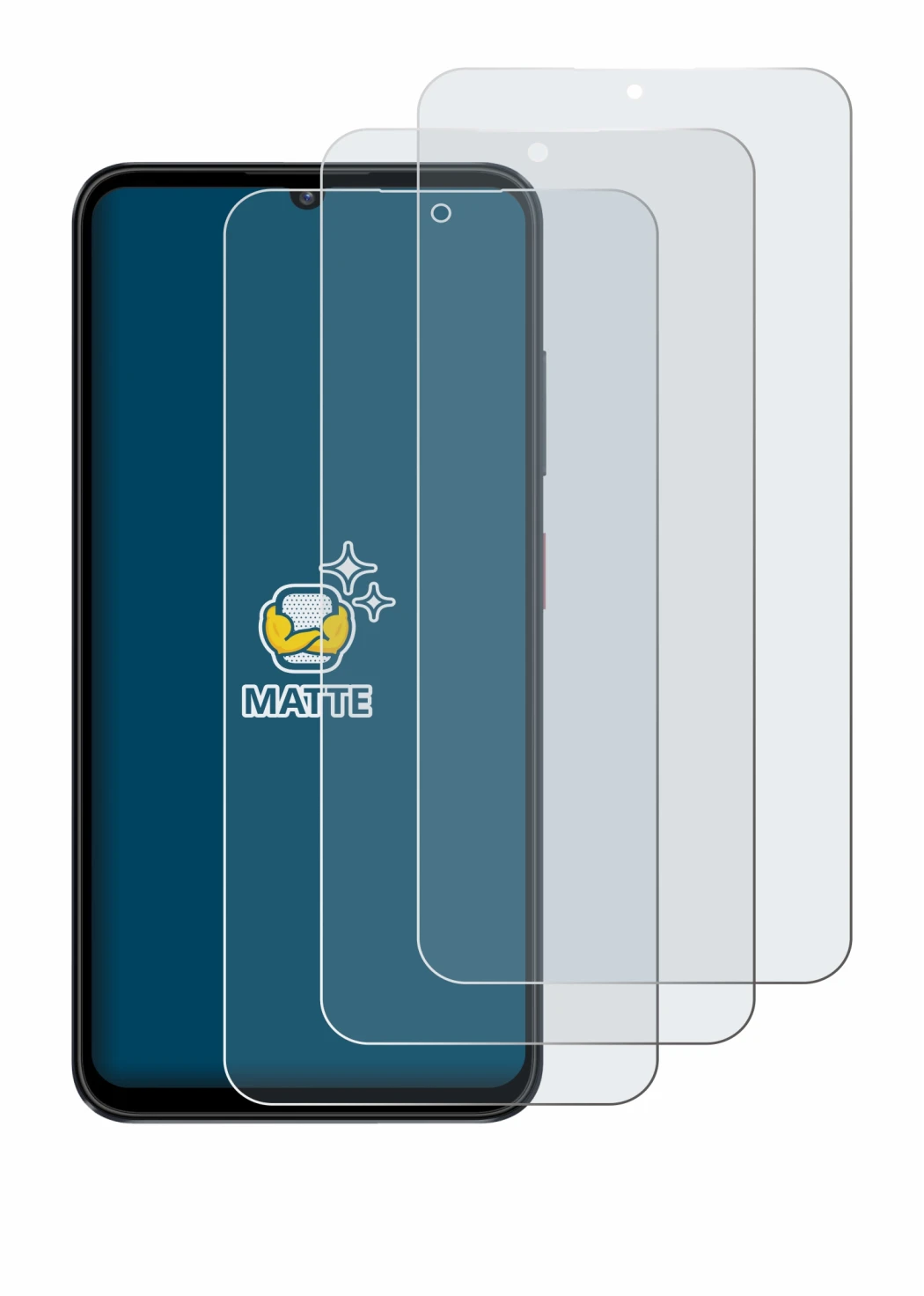 Image of the device ZTE Blade A55 with a wide variety of screen protectors.
